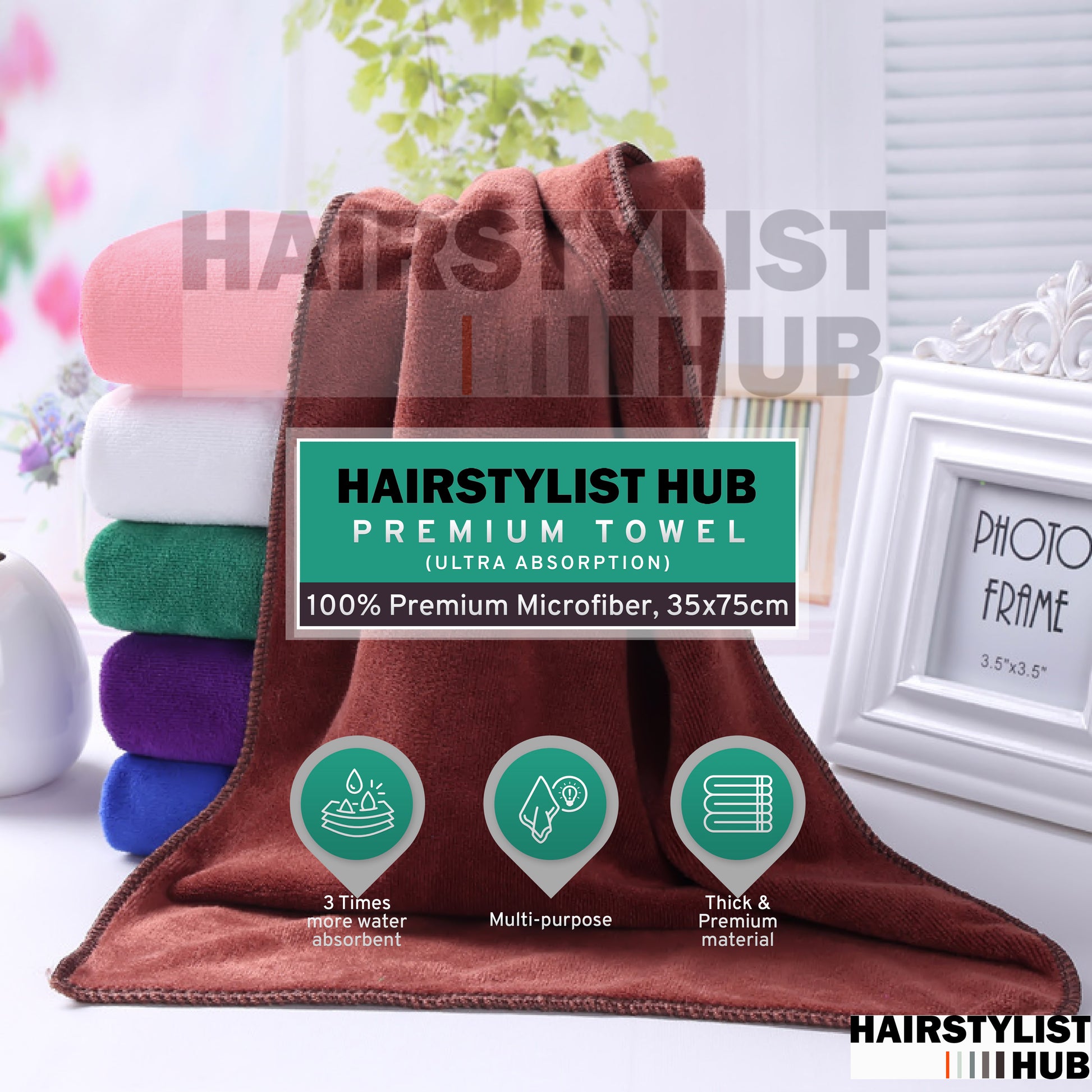 Hair Towel 5pcs | Face & Hand Towels | Super absorbent, Soft, Quick-Dry, Anti-Odor